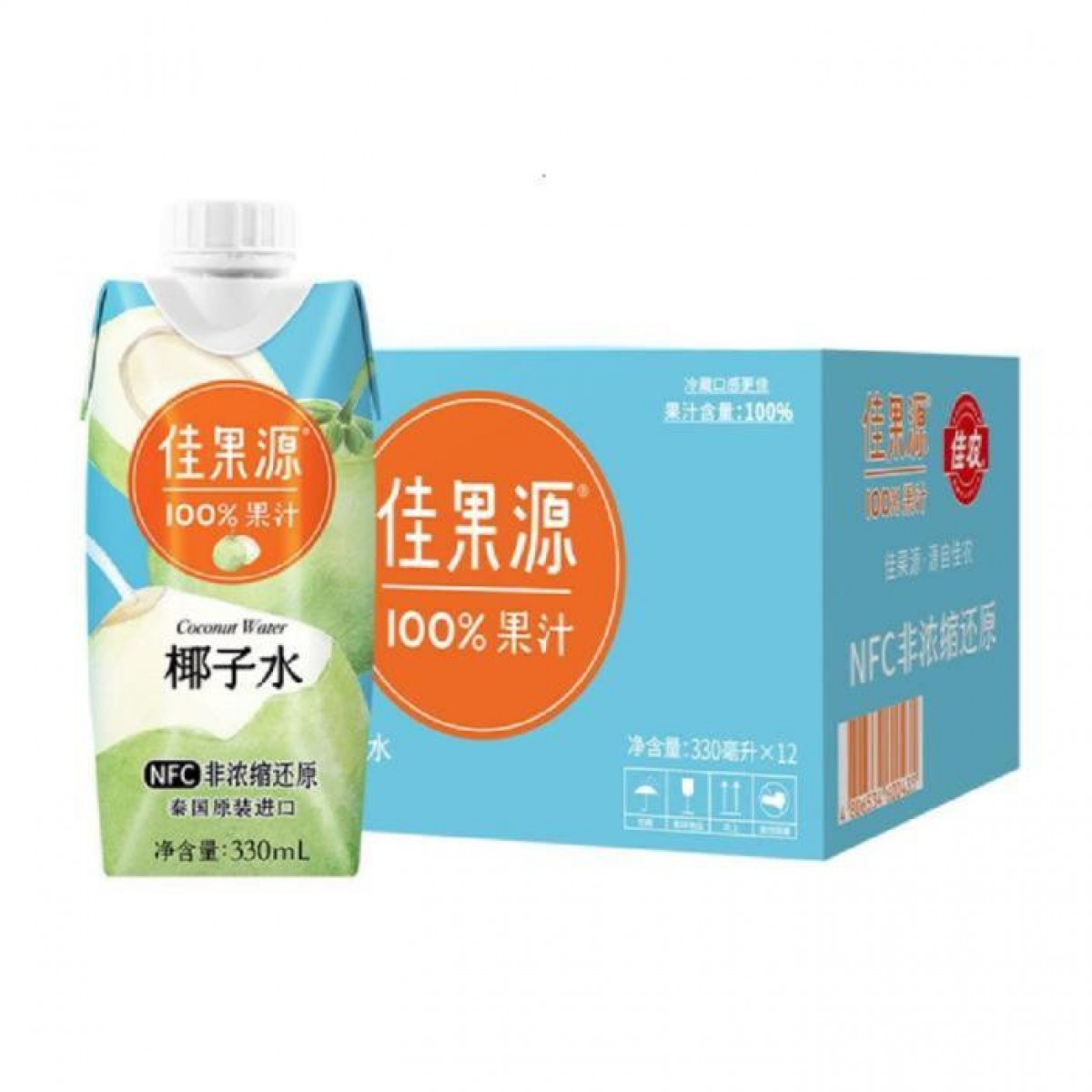 佳果源 100%NFC椰子水330ml*12