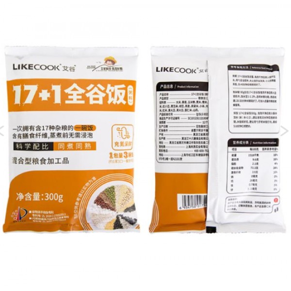 艾谷 17+1杂粮全谷饭2.1kg(300g*7袋)